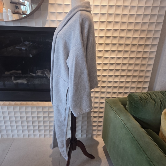 NWT Free People FP Beach Gray High-Low Open Front Cardigan / Duster Pockets M/L - Picture 2 of 10